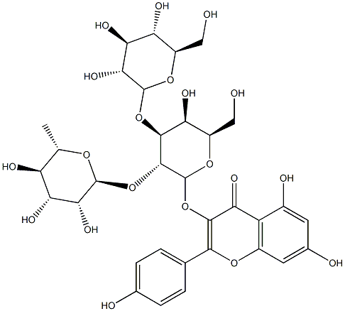 kaempferol 3-glucosyl(1-3)rhamnosyl(1-6)galactoside Struktur