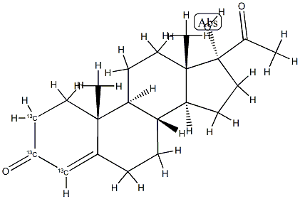 17α-Hydroxyprogesterone-2,3,4-13C3 solution Struktur