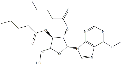 6-Methoxy-9-[2-O,3-O-bis(1-oxopentyl)-β-D-arabinofuranosyl]-9H-purine Struktur