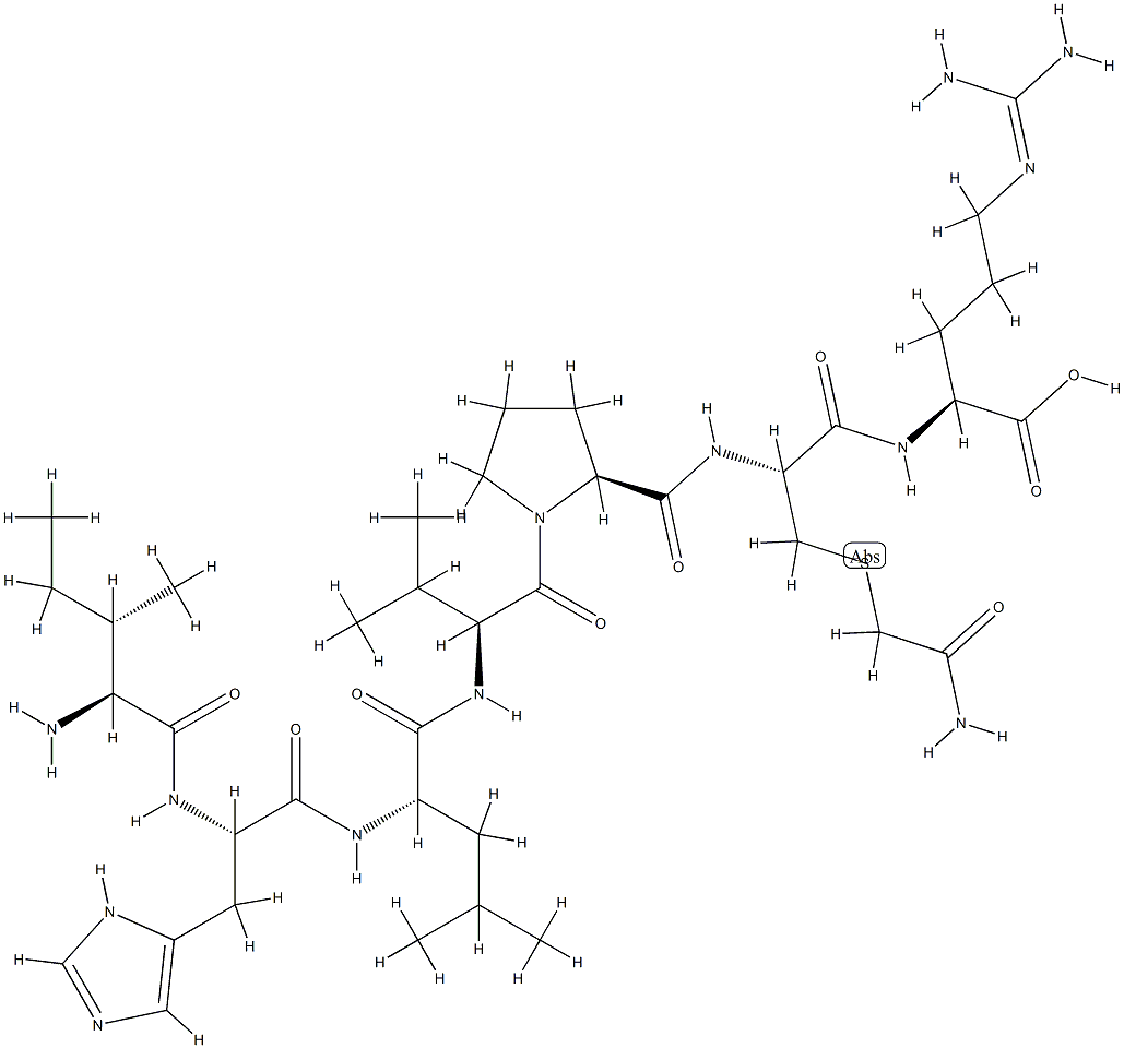 isoleucyl-histidyl-leucyl-valyl-prolyl-carboxyamidomethylcysteinyl-arginine Struktur