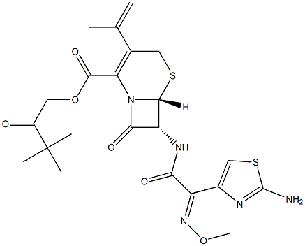 pivaloyloxymethyl 7-(2-(2-amino-4-thiazole)-2-methoxyiminoacetamido)-3-(2-propenyl)-3-cephem-4-carboxylate Struktur