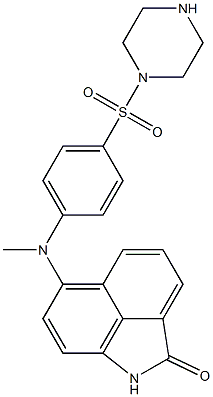 N(6)-(4-(piperazinylsulfonyl)benzyl)-6-aminobenz(cd)indol-2(1H)-one Struktur