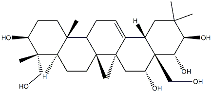 Olean-12-ene-3β,16α,21β,22α,23,28-hexol Struktur