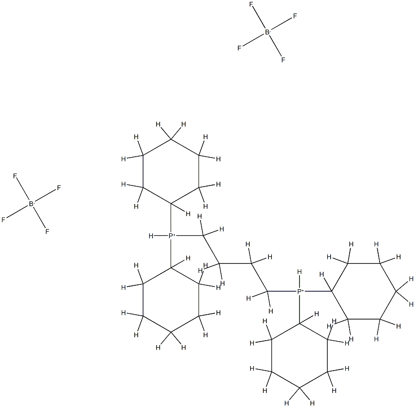 1,4-Bis(dicyclohexylphosphonium)butane bis(tetrafluoroborate) Struktur