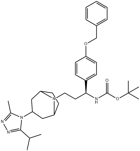 N-Des1-(4,4-difluorocyclohexanecarbonyl) N-tert-Butyloxycarbonyl 4-Benzyloxyphenyl Maraviroc Struktur