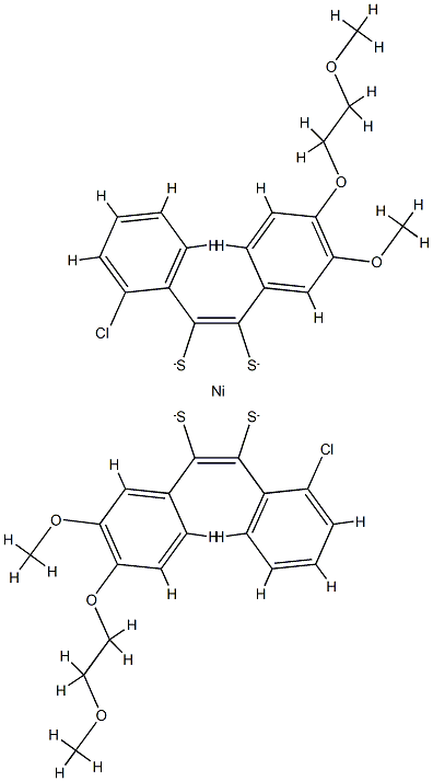 Bis[1-(2-chlorophenyl)-2-[3-methoxy-4-(2-methoxyethoxy)phenyl]-1,2-ethenedithiolato(2-)-S,S']nickel Struktur