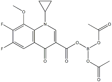 1-Cyclopropyl-6,7-difluoro-1,4-dihydro-8-Methoxy-4-oxo-3-quinolinecarboxylic Acid Anhydride with Diacetyl Borate Struktur