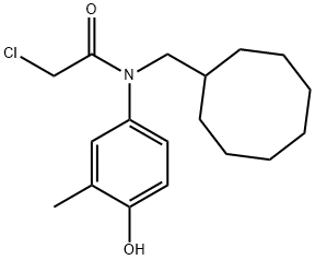 2-chloro-N-(cyclooctylmethyl)-N-(4-hydroxy-3-methylphenyl)acetamide Struktur