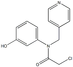 2-chloro-N-(3-hydroxyphenyl)-N-((pyridin-4-yl)methyl)acetamide Struktur