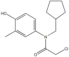 2-chloro-N-(cyclopentylmethyl)-N-(4-hydroxy-3-methylphenyl)acetamide Struktur