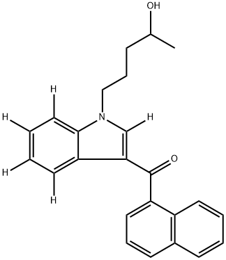 (±)-JWH 018 N-(4-hydroxypentyl) metabolite-d5, 1413427-49-2, 結構式