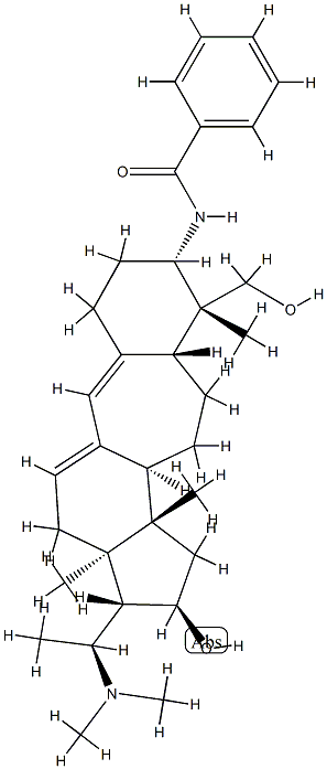 (+)-Benzoylbuxidiene Struktur