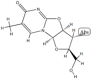 2,2'-anhydro-1-(3'-deoxy-3'-iodoarabinofuranosyl)thymine Struktur