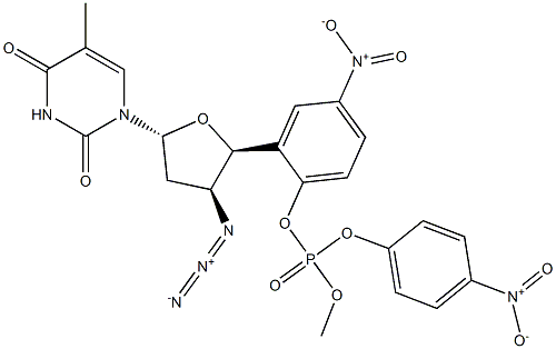 3'-azidothymidine-5'-bis(4-nitrophenyl)phosphate Struktur