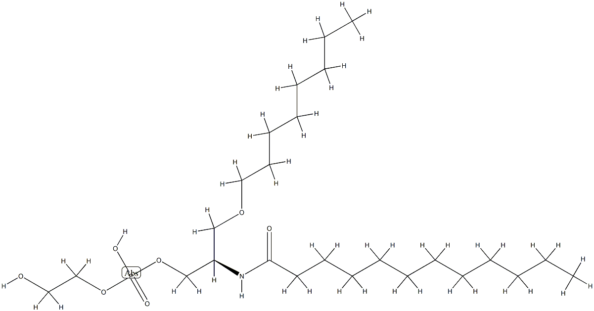 1-octyl-2-(N-dodecanoylamino)-2-deoxyglycero-3-phosphoglycol Struktur