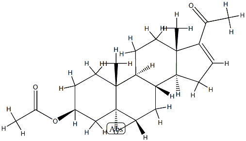 20-Oxo-5α,6α-epoxypregna-16-ene-3β-ol acetate Struktur