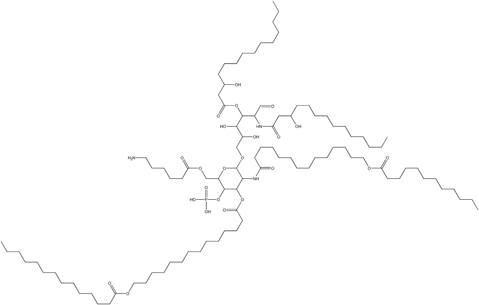 6'-O-(6-aminocaproyl)-4'-O-monophosphoryl lipid A Struktur