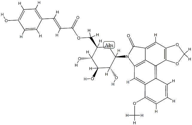 N-((6'-p-coumaroyl)glucopyranosyl)aristolactam Struktur