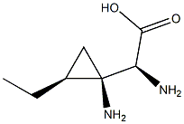 Cyclopropaneacetic acid, alpha,1-diamino-2-ethyl-, [1R-[1alpha,1(S*),2alpha]]- (9CI) Struktur