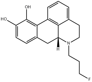 10,11-dihydroxy-N-(n-3-fluoropropyl)norapomorphine Struktur