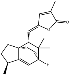 5-[(Z)-((1S)-1,2,3,4,5,6-Hexahydro-1,5,5-trimethyl-3aα,6α-ethano-3aH-inden-4-yl)methylene]-3-methylfuran-2(5H)-one Struktur