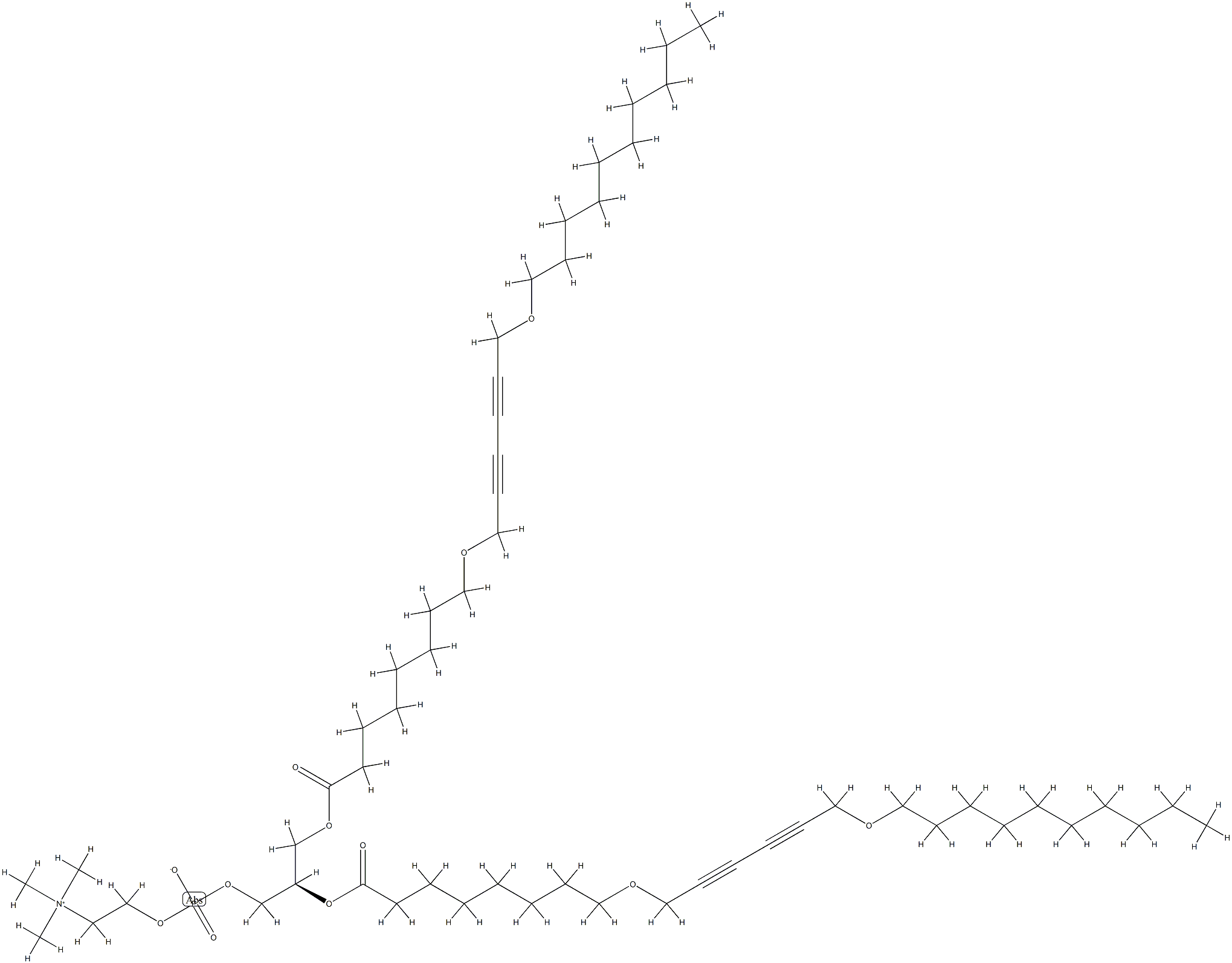 1,2-bis(9,16-dioxahexacosa-11,13-diynoyl)-sn-3-phosphocholine Struktur