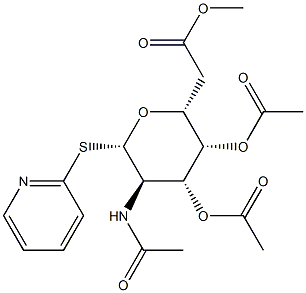 2-pyridyl 2-acetamido-3,4,6-tri-O-acetyl-2-deoxy-1-thioglucopyranoside Struktur