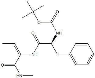 N-butyloxycarbonyl-phenylalanyl--dehydroaminobutyryl-NH-CH3 Struktur