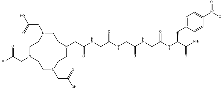 DOTA-glycyl-glycyl-glycyl-(4-nitrophenyl)alanine amide Struktur