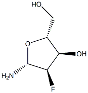 beta-D-Ribofuranosylamine, 2-deoxy-2-fluoro- (9CI) Struktur