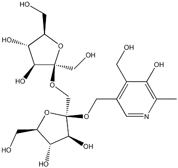 5'-O-(fructofuranosyl-2-1-fructofuranosyl)pyridoxine Struktur