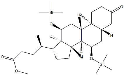 3-Oxo-7α,12α-bis(trimethylsilyloxy)-5α-cholan-24-oic acid methyl ester Struktur