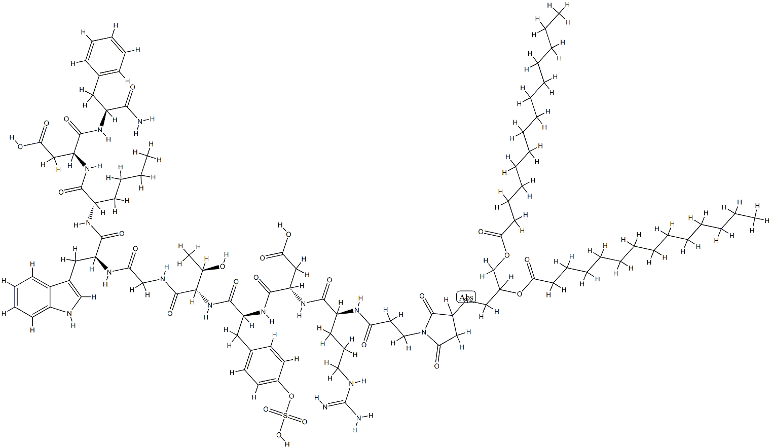 dimyristoylmercaptoglycero-N(alpha)maleoyl-beta-alanyl(Thr,Nle)-CCK-9 Struktur