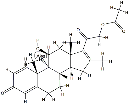 21-Acetoxy-9-fluoro-11β-hydroxy-16-Methylpregna-1,4,16-triene-3,20-dione Struktur