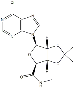 1-(6-Chloro-9H-purin-9-yl)-1-deoxy-N-methyl-2,3-O-isopropylidene-beta-D-ribofuranuronamide Struktur