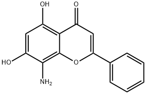 4H-1-Benzopyran-4-one,8-amino-5,7-dihydroxy-2-phenyl-(9CI) Struktur