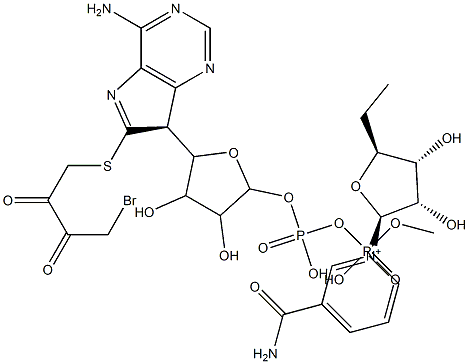 8-(4-bromo-2,3-dioxobutylthio)NAD Struktur