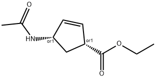 2-Cyclopentene-1-carboxylicacid,4-(acetylamino)-,ethylester,(1R,4S)-rel- Struktur