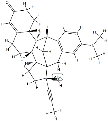 4'-(dimethylamino)-17-hydroxy-17-(1-propynyl)benzo(12,12a)-11,18-cyclo-12a,12b-dihomo-estr-4-en-3-one Struktur