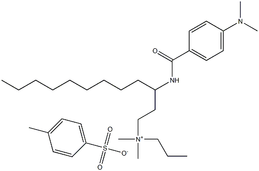 1-Dodecanaminium, N-3-4-(dimethylamino)benzoylaminopropyl-N,N-dimethyl-, salt with 4-methylbenzenesulfonic acid (1:1) Struktur