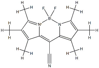 [[(3,4,5-Trimethyl-1H-pyrrol-2-yl)(3,4,5-trimethyl-2H-pyrrol-2-ylidene)methyl]carbonitrile](difluoroborane) Struktur