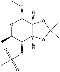 Methyl 6-deoxy-2-O,3-O-isopropylidene-4-O-methylsulfonyl-α-D-talopyranoside Struktur