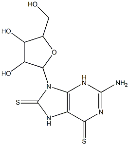 Guanosine,7,8-dihydro-6-thio-8-thioxo- (9CI) Struktur