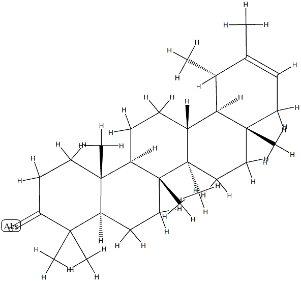 (18α,19α)-5α-ウルサ-20-エン-3-オン 化學(xué)構(gòu)造式