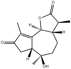 (3S)-3aβ,4,5,6,6aβ,9bα-Hexahydro-3,6,9-trimethyl-6β-hydroxyazuleno[4,5-b]furan-2,8(3H,7H)-dione Struktur