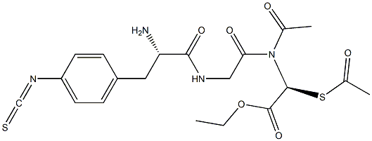 N-(S-acetylmercaptoacetyl)-4-isothiocyanate-phenylalanyl-glycyl-glycine ethyl ester Struktur