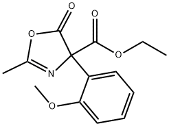 4-Oxazolecarboxylic  acid,  4,5-dihydro-4-(2-methoxyphenyl)-2-methyl-5-oxo-,  ethyl  ester Struktur