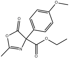 4-Oxazolecarboxylic  acid,  4,5-dihydro-4-(4-methoxyphenyl)-2-methyl-5-oxo-,  ethyl  ester Struktur