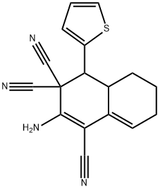 2-amino-4-(2-thienyl)-4a,5,6,7-tetrahydro-1,3,3(4H)-naphthalenetricarbonitrile Struktur