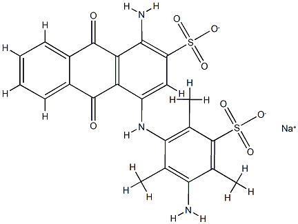 2-Anthracenesulfonic acid, 1-amino-4-((3-amino-2,4,6-trimethyl-5-sulfophenyl)amino)-9,10-dihydro-9,10-dioxo-, sodium salt (1:) Struktur